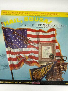 RARE 1968 University of Michigan Band: Hail, Sousa! Vanguard 12" vinyl record LP